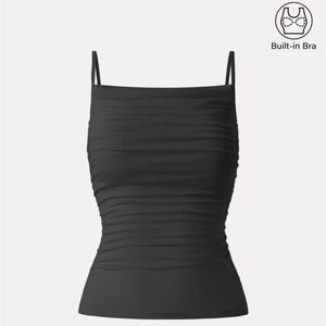 OGL Eco SkinKiss Side Ruched New Airy Brami Tank - M, Black